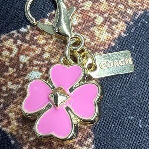 Pink Flower Bag Charm Keychain